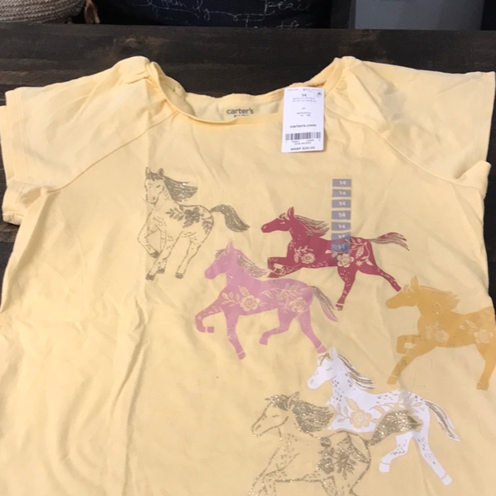 Girls shirt sleeve shirt size 14 Carters new with tags